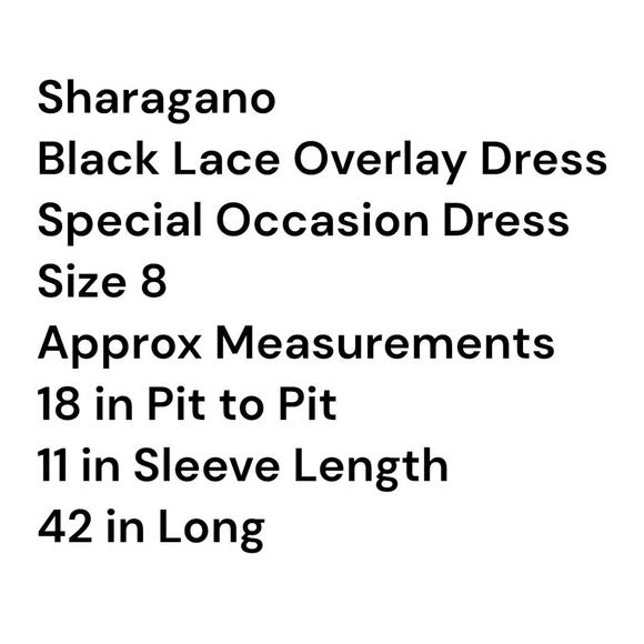 Sharagano Women's Black Lace Overlay Nude Lined Sheath Dress Sz 8 Cocktail Party - Picture 7 of 9